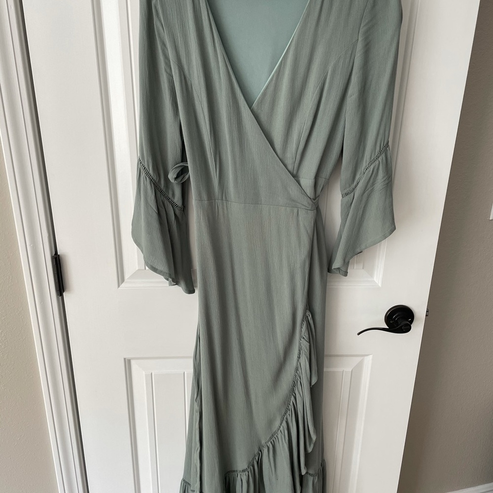 Baltic Born Sage wrap dress lined large boho